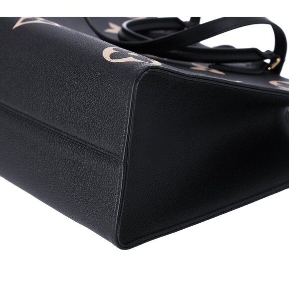 Louis Vuitton Empreinte Giant Monogram On The Go MM Shoulder Tote Black Beige - Picture 9 of 13